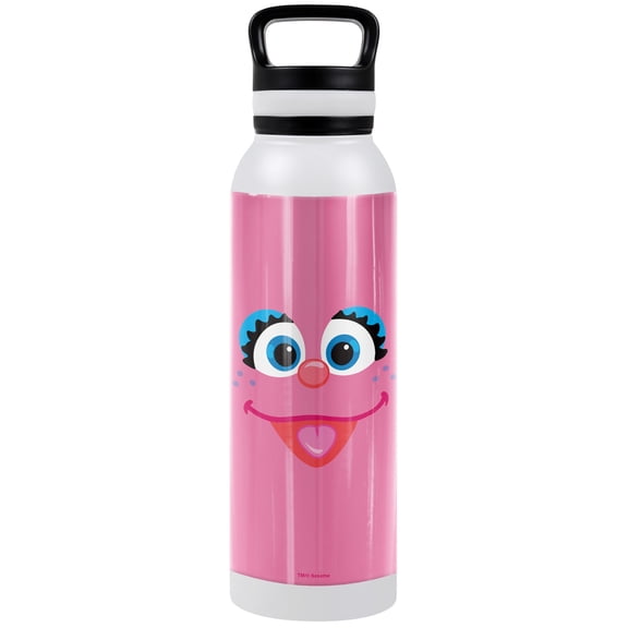 Sesame Street Official Abby Face 24 oz Insulated Canteen Water Bottle, Leak Resistant, Vacuum Insulated Stainless Steel with Loop Cap