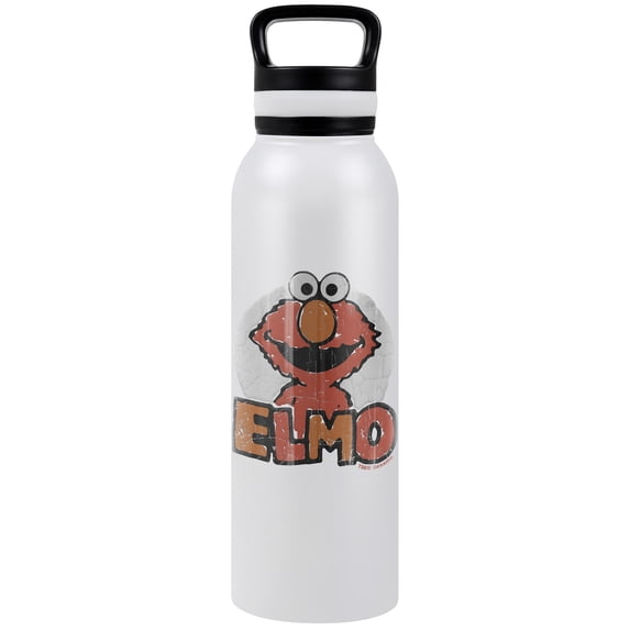 Sesame Street Official Elmo Name 24 oz Insulated Canteen Water Bottle, Leak Resistant, Vacuum Insulated Stainless Steel with Loop Cap