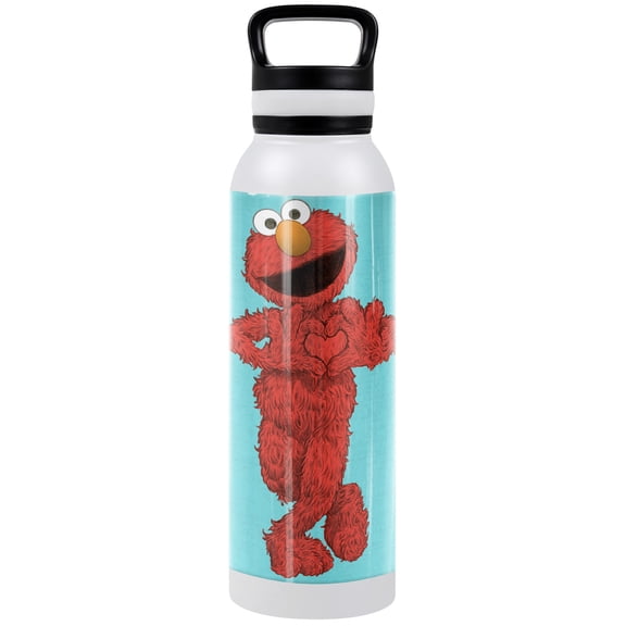 Sesame Street Official Elmo Paint 24 oz Insulated Canteen Water Bottle, Leak Resistant, Vacuum Insulated Stainless Steel with Loop Cap