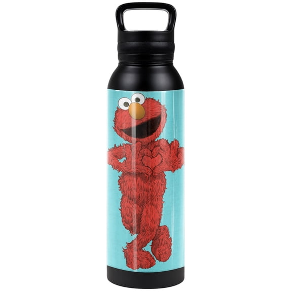 Sesame Street Official Elmo Paint 24 oz Insulated Canteen Water Bottle, Leak Resistant, Vacuum Insulated Stainless Steel with Loop Cap