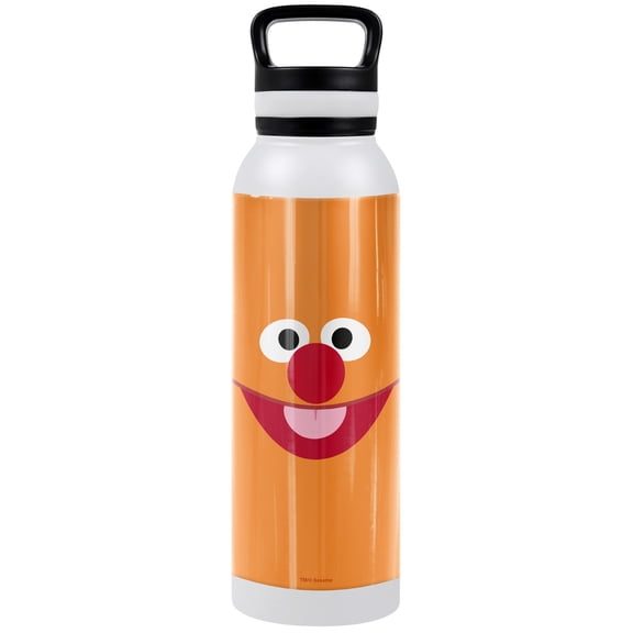 Sesame Street Official Ernie Face 24 oz Insulated Canteen Water Bottle, Leak Resistant, Vacuum Insulated Stainless Steel with Loop Cap