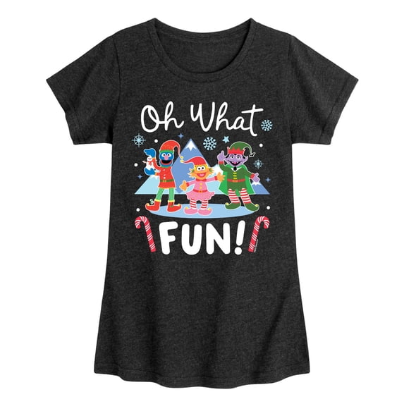 Sesame Street - Oh What Fun Fitted Short Sleeve Graphic T-Shirt