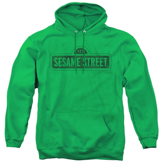 Sesame Street One Color Dark Adult Pullover Hoodie Sweatshirt Kelly Green
