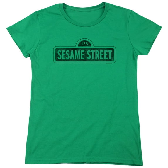 Sesame Street One Color Dark S/S Women's T-Shirt Kelly Green