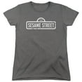 thumbnail image 1 of Sesame Street One Color Logo S/S Women's T-Shirt Charcoal, 1 of 1