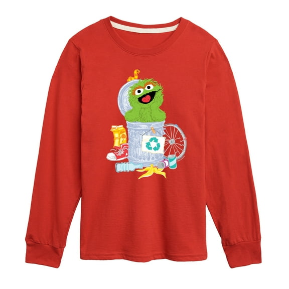 Sesame Street - Oscar Can Graphic - Toddler and Youth Long Sleeve T-Shirt