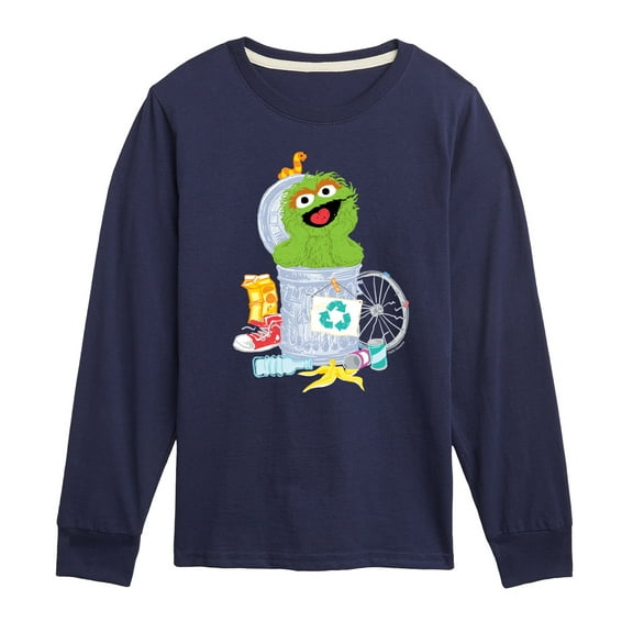 Sesame Street - Oscar Can Graphic - Toddler and Youth Long Sleeve T-Shirt
