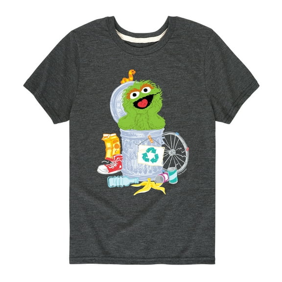 Sesame Street - Oscar Can Graphic - Toddler and Youth Short Sleeve Graphic T-Shirt