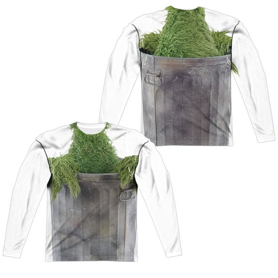 Sesame Street - Oscar Costume (Front/Back Print) - Regular Fit Long Sleeve Shirt - Medium