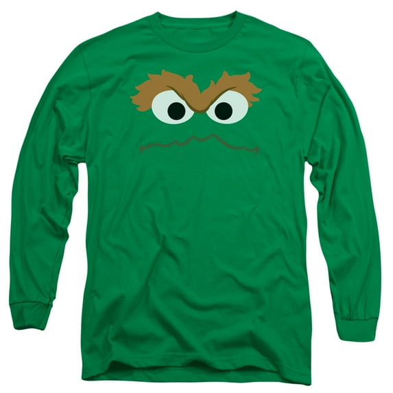 Sesame Street - Oscar Face - Long Sleeve Shirt - Large