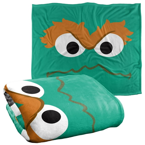 Sesame Street Oscar Face Officially Licensed Silky Touch Super Soft Throw Blanket 50' x 60'