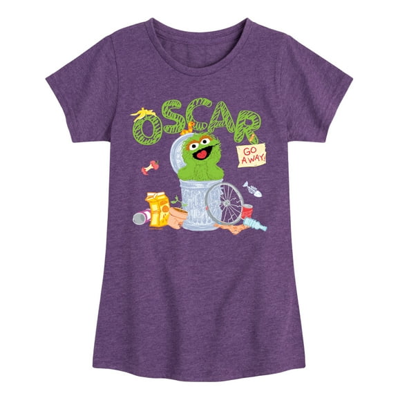Sesame Street - Oscar - Girls Fitted Short Sleeve Graphic T-Shirt