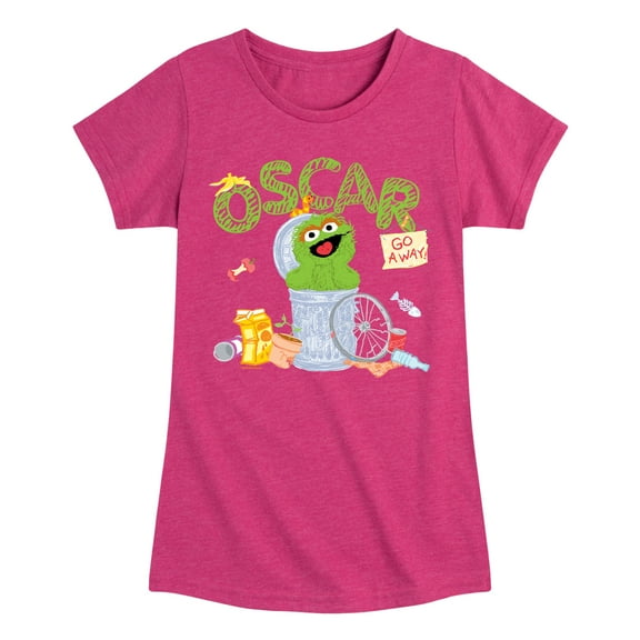 Sesame Street - Oscar - Girls Fitted Short Sleeve Graphic T-Shirt