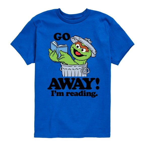 Sesame Street - Oscar Go Away Im Reading - Toddler and Youth Short Sleeve Graphic T-Shirt