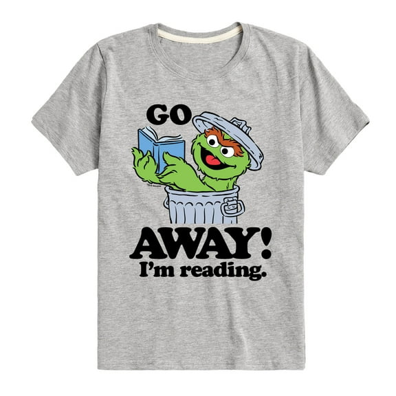 Sesame Street - Oscar Go Away Im Reading - Toddler and Youth Short Sleeve Graphic T-Shirt