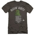 thumbnail image 1 of Sesame Street Oscar Ridin Dirty Unisex Adult Canvas Brand T Shirt, Charcoal, Medium, 1 of 3