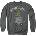 thumbnail image 1 of Sesame Street Oscar Ridin Dirty Unisex Adult Crewneck Sweatshirt, Charcoal, 2X-Large, 1 of 4