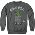 thumbnail image 1 of Sesame Street Oscar Ridin Dirty Unisex Adult Crewneck Sweatshirt, Charcoal, 4X-Large, 1 of 4