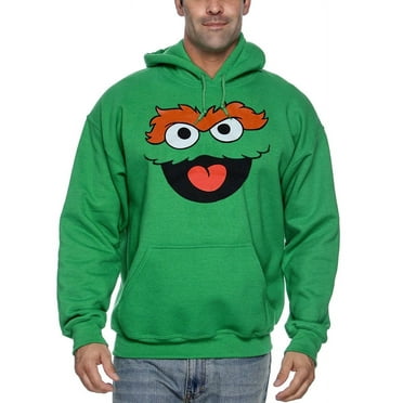 Sesame Street Oscar The Grouch Face Adult Hoodie