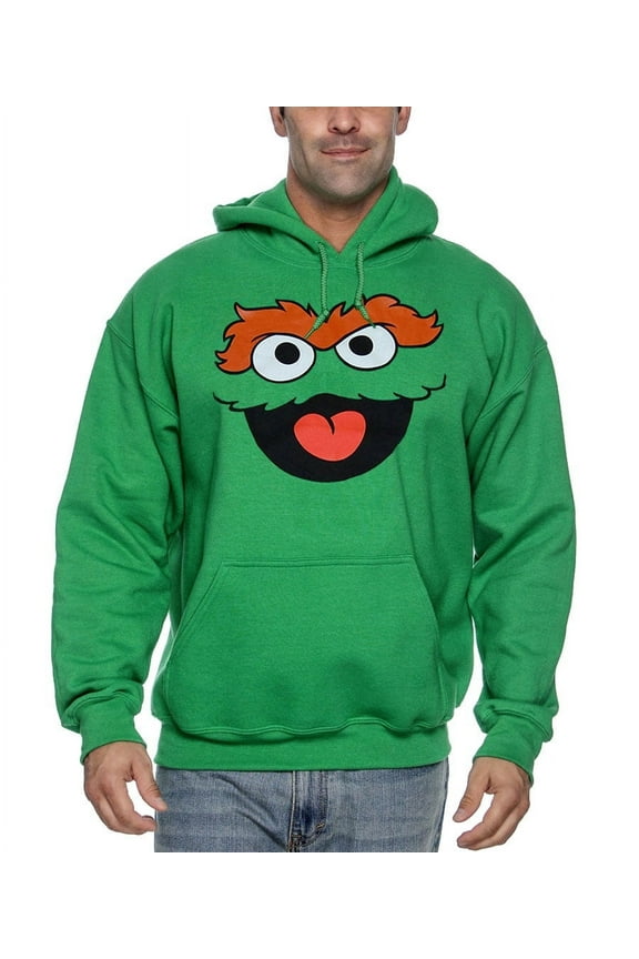 Oscar The Grouch Face Adult Hoodie