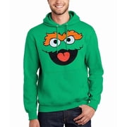 Sesame Street Oscar The Grouch Face Adult Hoodie