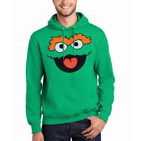 Sesame Street Oscar The Grouch Face Adult Hoodie