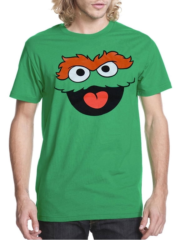 Oscar The Grouch Face Adult T-Shirt