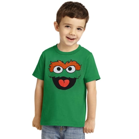 Sesame Street Oscar The Grouch Face Toddler T-Shirt