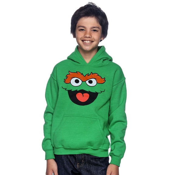 Sesame Street Oscar The Grouch Face Youth Hoodie