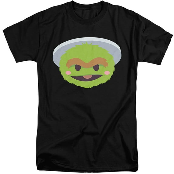 Sesame Street Oscar The Grouch Kawaii Face Unisex Adult Tall T Shirt (3X-Large) Black