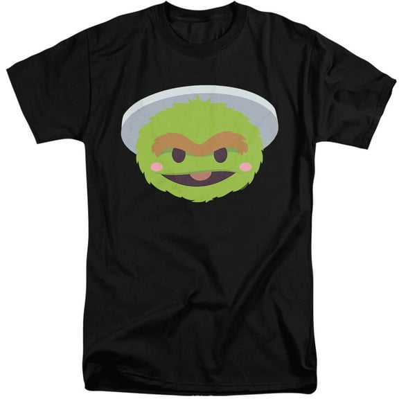 Sesame Street Oscar The Grouch Kawaii Face Unisex Adult Tall T Shirt (X-Large) Black
