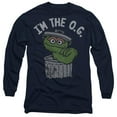 thumbnail image 1 of Sesame Street Oscar The OG Unisex Adult Long-Sleeve T Shirt, Navy, X-Large, 1 of 3