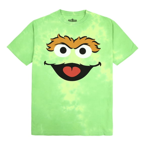 Sesame Street Oscar the Grouch Adult Green Tie Dye Short Sleeve Tee - Medium Small