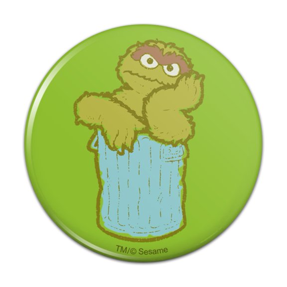 Sesame Street Oscar the Grouch Distressed Pinback Button Pin