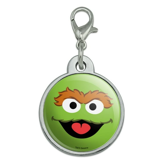 Sesame Street Oscar the Grouch Face Chrome Plated Metal Pet Dog Cat ID Tag