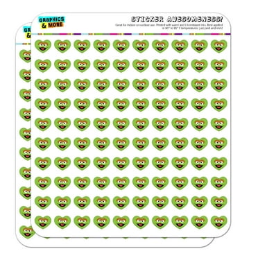 Sesame Street Oscar the Grouch Face Heart Shaped Planner Calendar Scrapbook Craft Stickers
