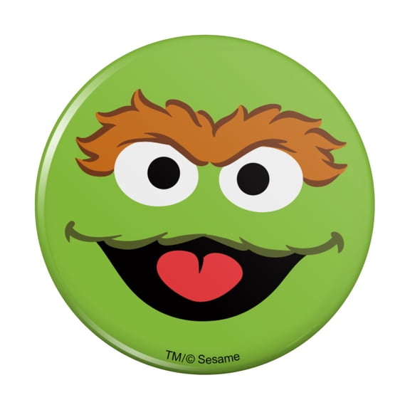 Sesame Street Oscar the Grouch Face Pinback Button Pin