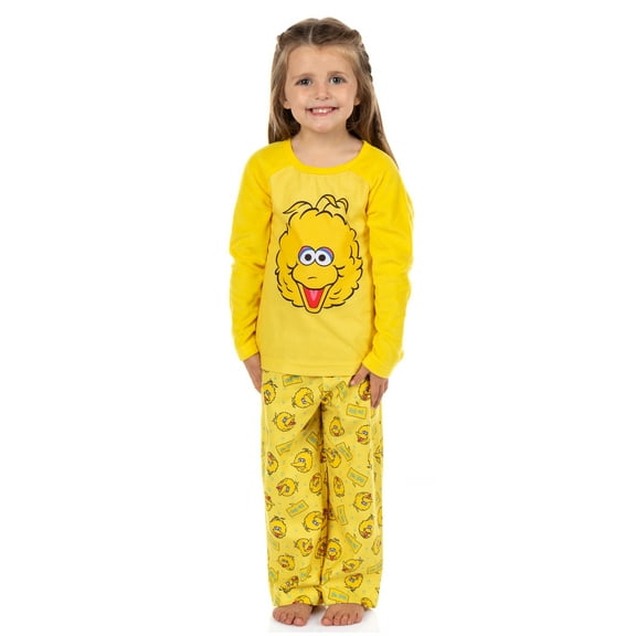 Sesame Street Pajamas Toddler Big Bird Long Sleeve and Pant PJ Set Loungewear