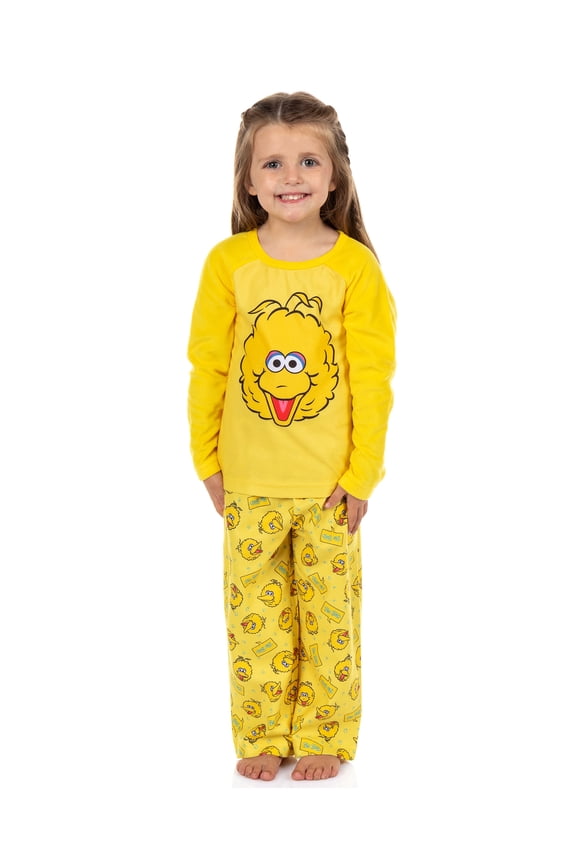 Sesame Street Pajamas Toddler Big Bird Long Sleeve and Pant PJ Set Loungewear