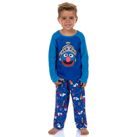 Sesame Street Pajamas Toddler Boy's Super Grover Long Sleeve and Pajama Pant Set