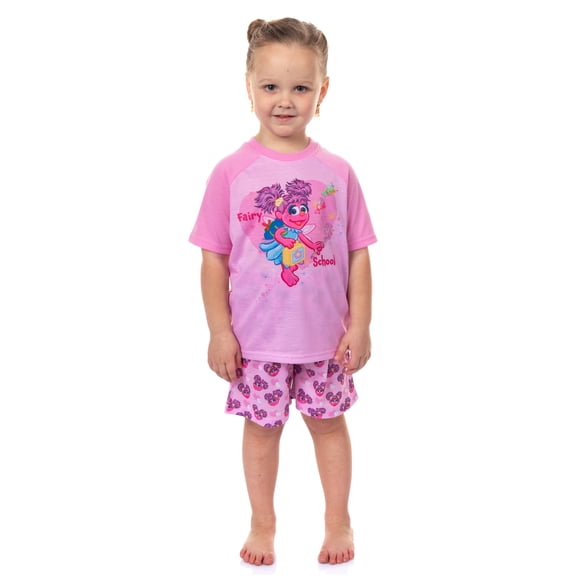 Sesame Street Pajamas Toddler Girls' Abby Cadabby Fairy School Short PJ Sleep Set