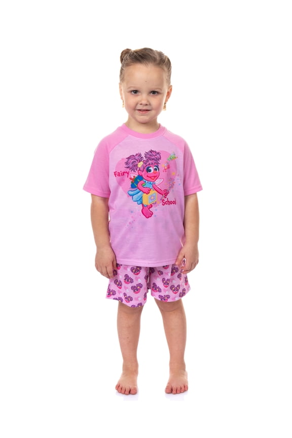 Sesame Street Pajamas Toddler Girls' Abby Cadabby Fairy School Short PJ Sleep Set