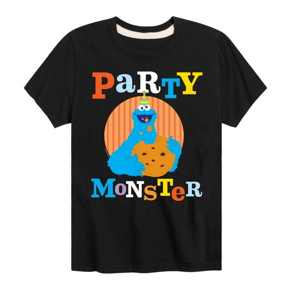 Sesame Street - Party Monster Cookie Monster - Toddler and Youth Short Sleeve Graphic T-Shirt