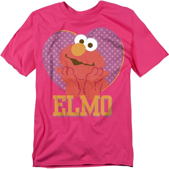 Sesame Street T-Shirt Patterned Elmo Heart Unisex Graphic Tee For Men & Women