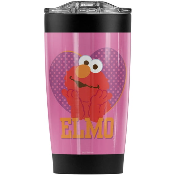 Sesame Street/Patterned Elmo Heart Stainless Steel Tumbler 20 oz Coffee Travel Mug/Cup, Vacuum Insulated & Double Wall with Leakproof Sliding Lid | Great for Hot Drinks and Cold Beverages