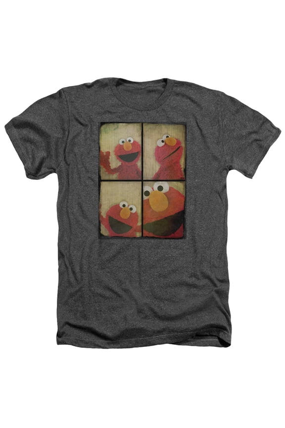 Sesame Street - Photo Booth Elmo - Heather Short Sleeve Shirt - Large