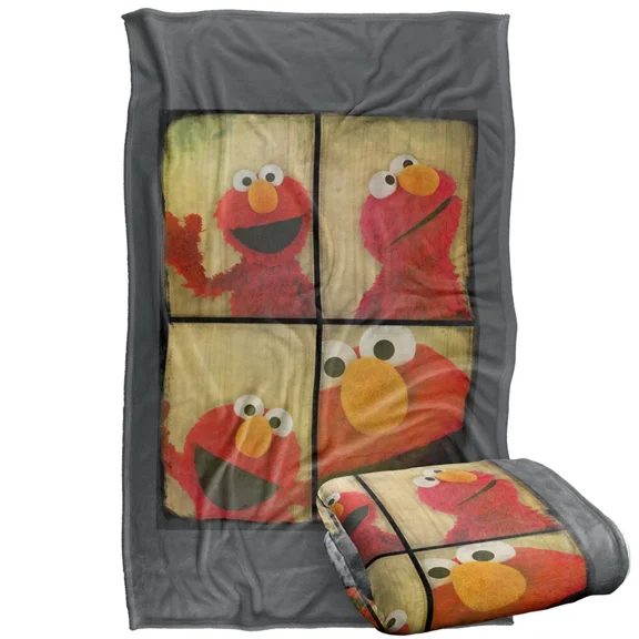 Sesame Street Photo Booth Elmo Silky Touch Super Soft Flannel Blanket