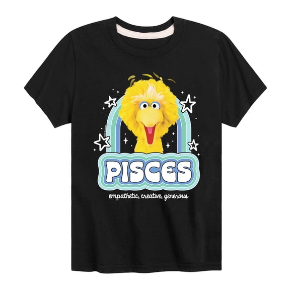 Sesame Street - Pisces Big Bird - Toddler and Youth Short Sleeve Graphic T-Shirt