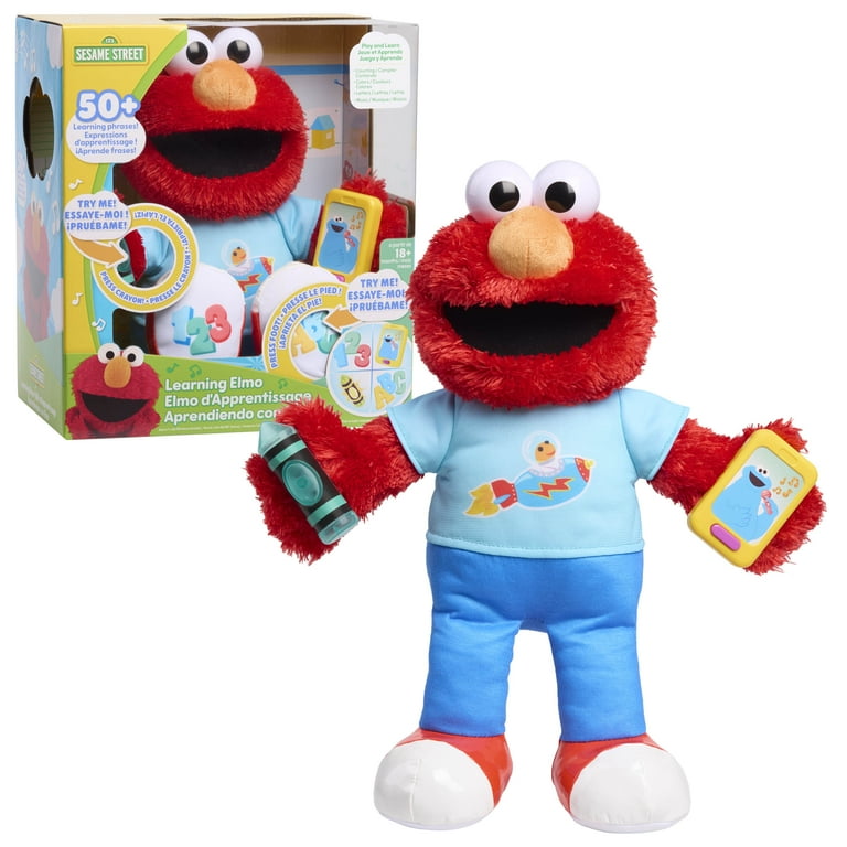 Sesame Street, Learning Elmo Plush, 13-inch, Lights Sounds