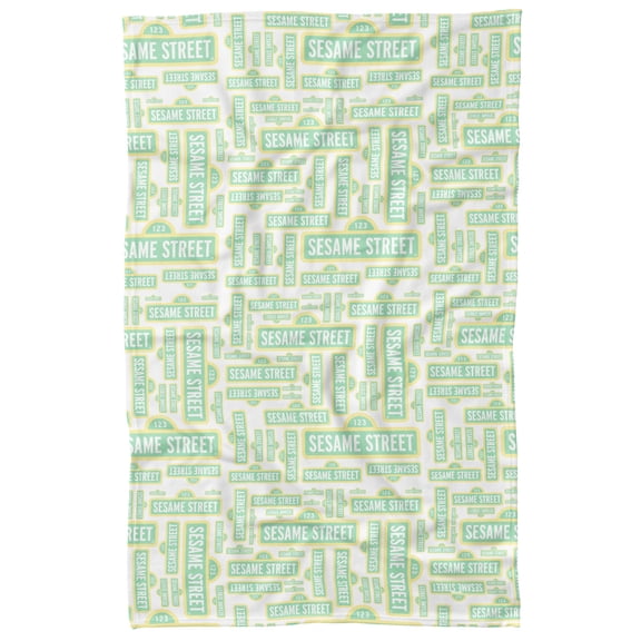 Sesame Street Puzzle Pattern Officially Licensed Fleece Blanket 36' x 58'